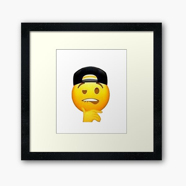 Lip Bite Emoji | Framed Art Print