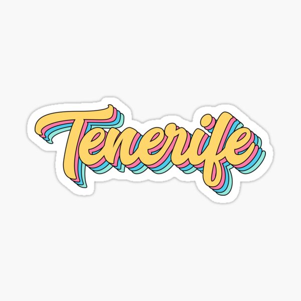 Item preview, Tenerife Retro Yellow Script designed and sold by modeoftravel.