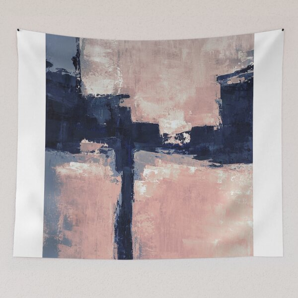 Item preview, peach navy abstract designed and sold by ElaSzczepaniak.