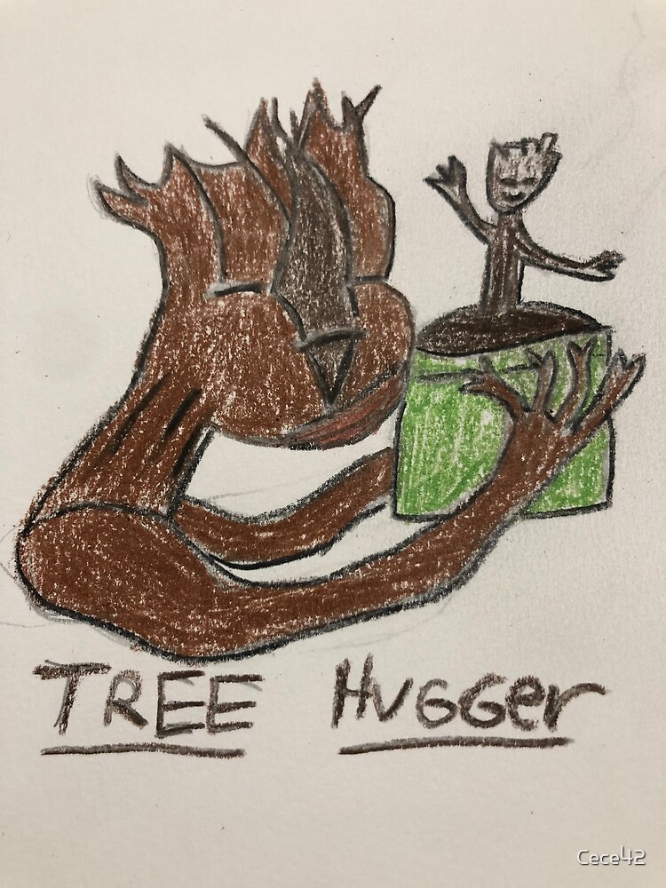 "Tree Hugger colored pencil drawing " Poster for Sale by Cece42 Redbubble