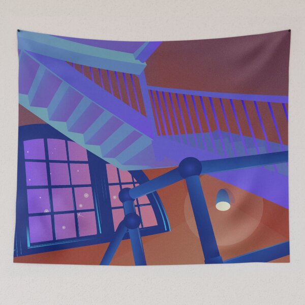 Aperçu de l'œuvre Escaliers Nostalgic Chill Boston créée et vendue par LilyTreeArt.