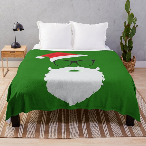 Item preview, Hipster Santa Face with Hat beard & Glasses Christmas Graphic designed and sold by tronictees.