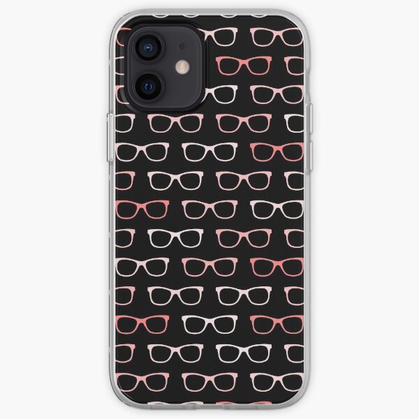Pink Black Hipster Eyeglasses Pattern iPhone Soft Case