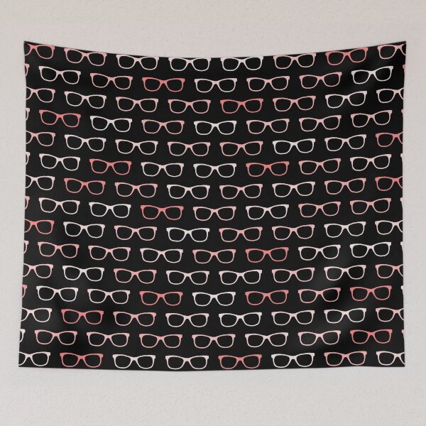 Item preview, Pink Black Hipster Eyeglasses Pattern designed and sold by whimseydesigns.