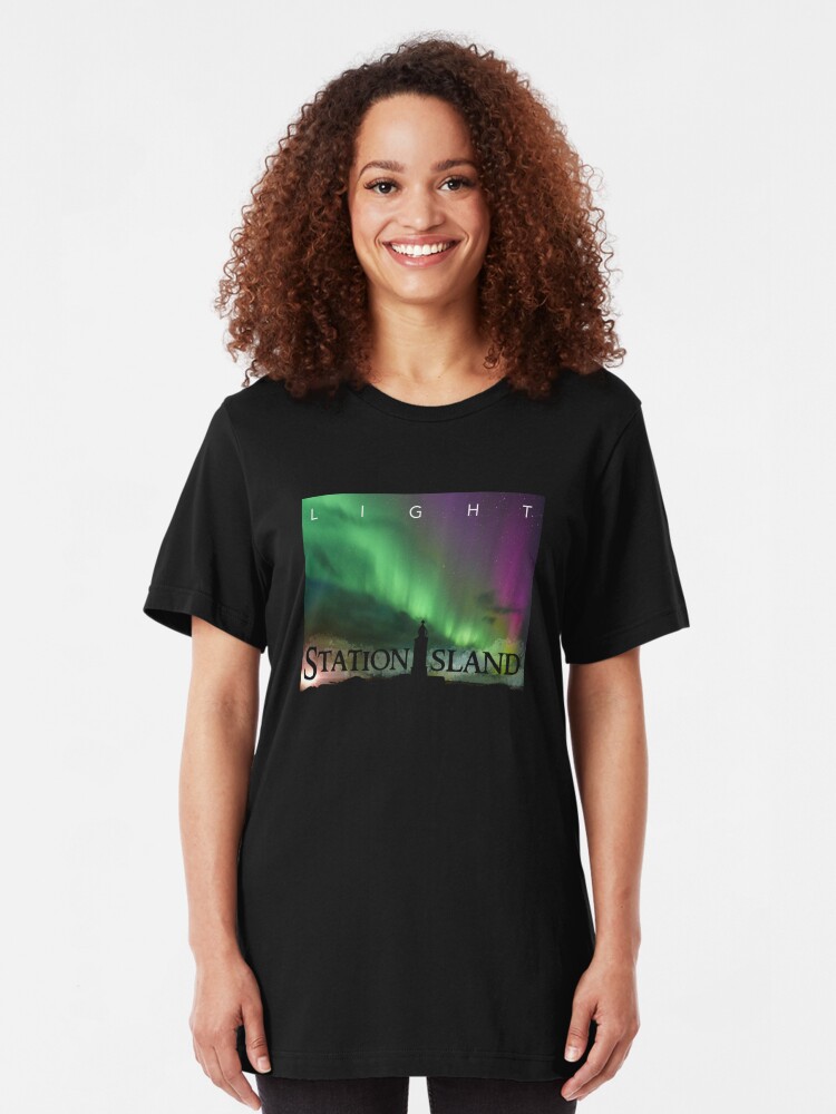 Alternate view of Station Island - Light Album Cover Slim Fit T-Shirt