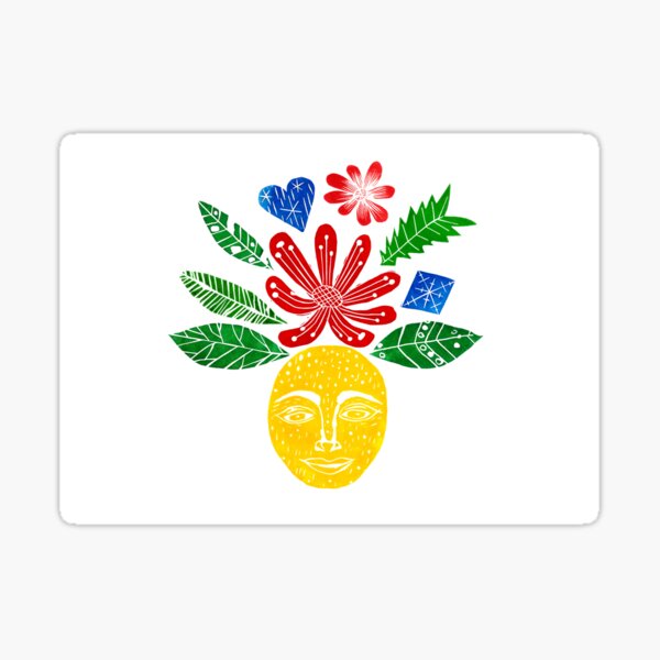 Happy Face Flower Sticker