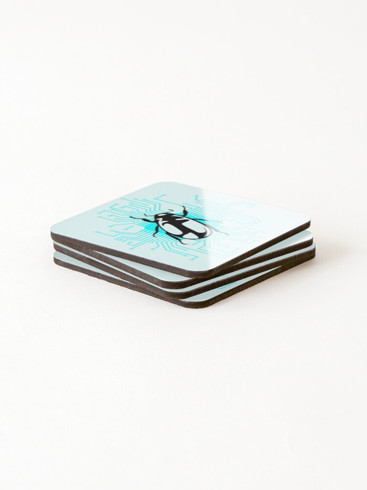 Thumbnail 4 of 5, Coasters (Set of 4), Computer bug designed and sold by HotVector.