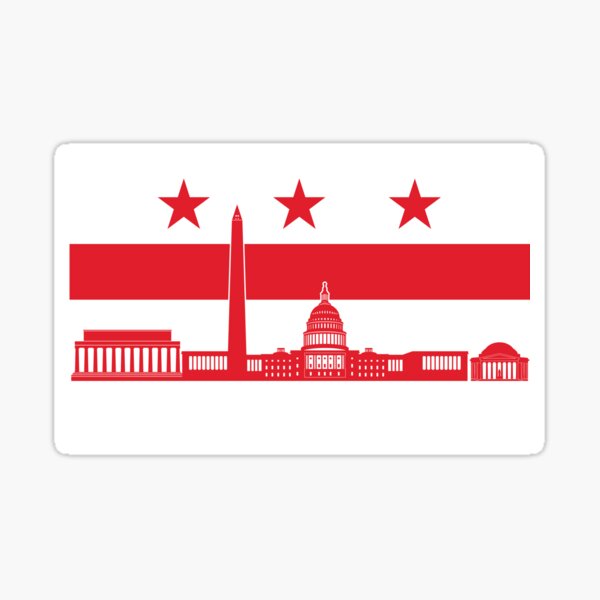 Item preview, Washington DC City Skyline Flag designed and sold by polliadesign.