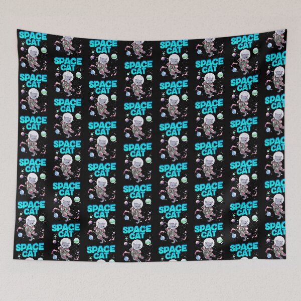 Item preview, Adorable Space Cat Cute Kitty Astronaut Exploring Tile Pattern designed and sold by perfectpresents.