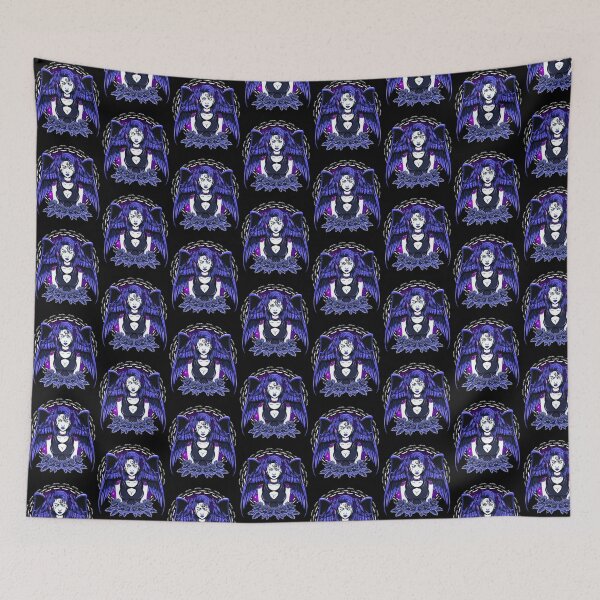Item preview, Awesome Gothic Angel Girl Wings & Flowers Tile Pattern designed and sold by perfectpresents.