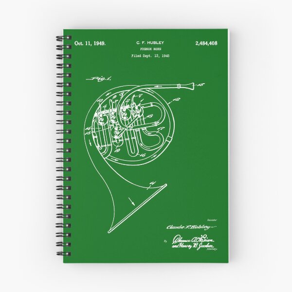 Item preview, French Horn 1949 Patent - White  designed and sold by InkedArtPrints.