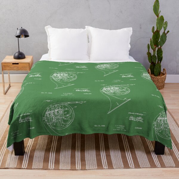 Item preview, French Horn 1949 Patent - White  designed and sold by InkedArtPrints.