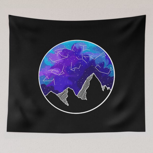 Item preview, Galaxy above mountain tops designed and sold by HighFives555.