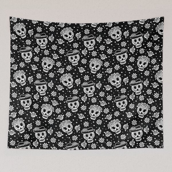 Item preview, Sugar Skull Black and White Pattern designed and sold by woahtherepickle.