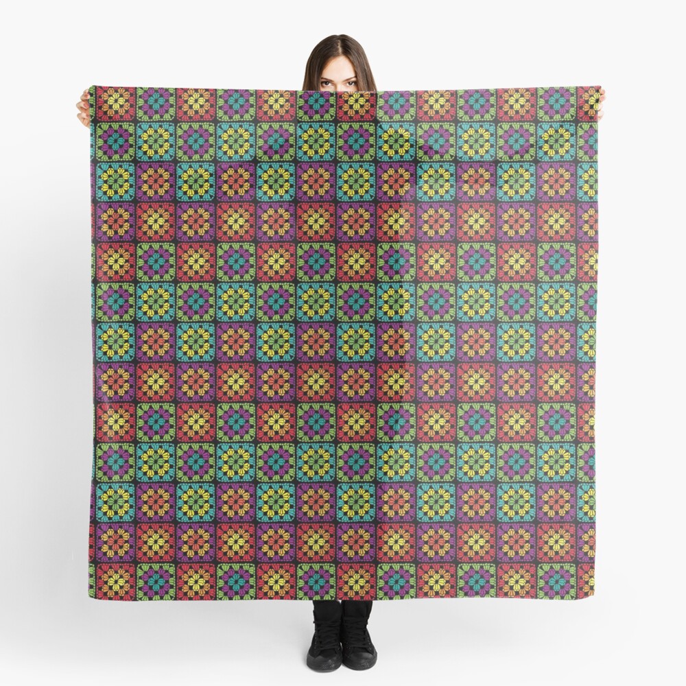 rectangle granny square scarf