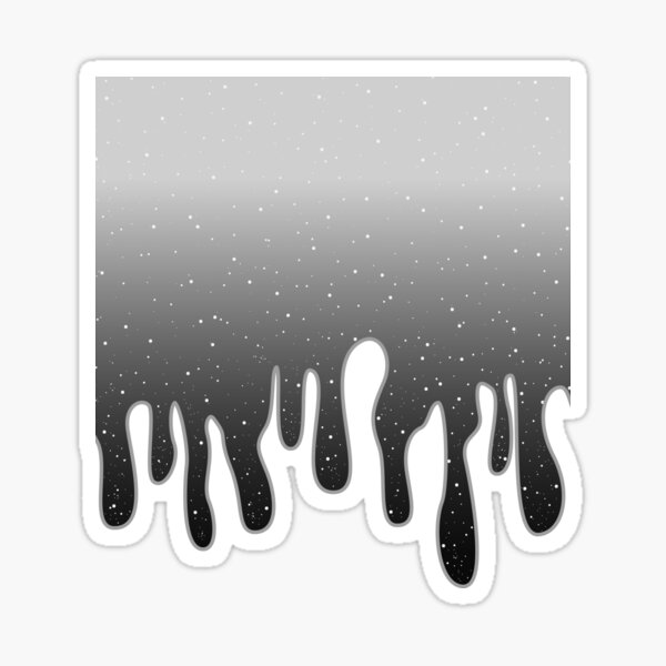 Galaxy Space melting Slime Black & White Sticker