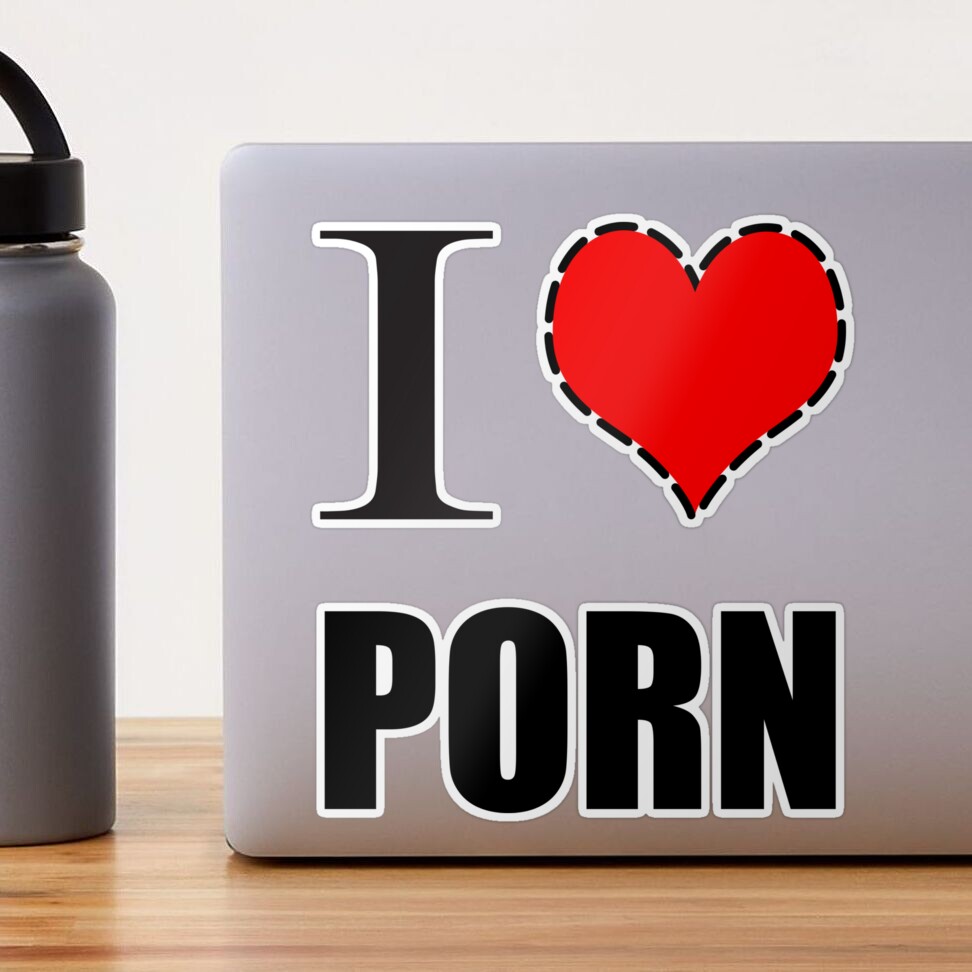 Sticker for Sale mit Ich Herz Porno von spookydooky | Redbubble
