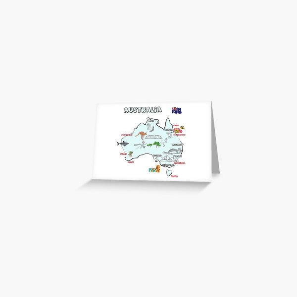 Item preview, map of Australia with major cities, flag, and landmarks designed and sold by mashmosh.