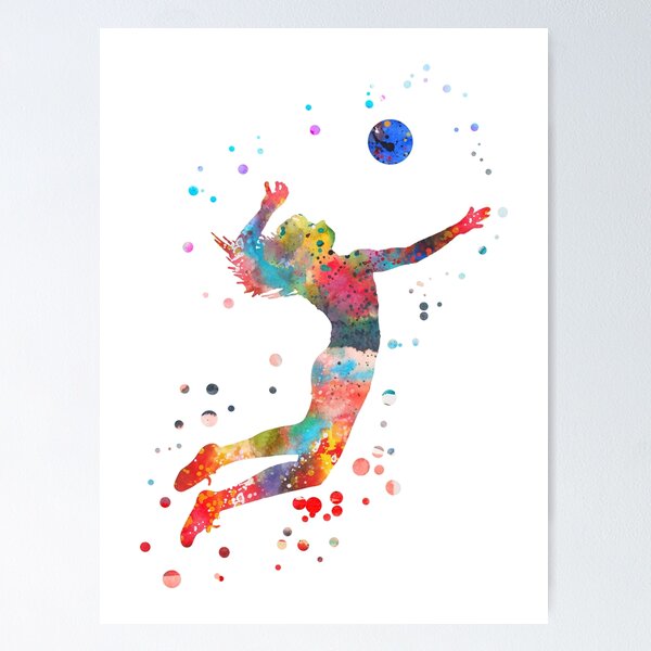 Volleyball Watercolor Posters for Sale