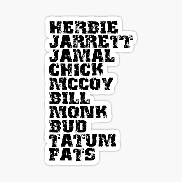 Item preview, Famous Influential Jazz Pianists List designed and sold by bauwau-design.