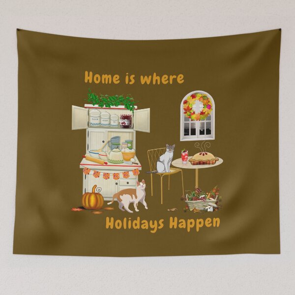 Item preview, Home is where holidays happen - a Thanksgiving kitchen in white designed and sold by DAscroft.