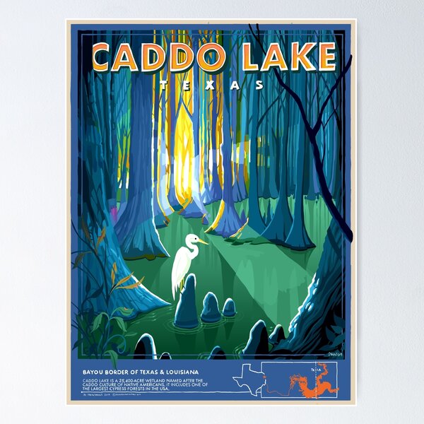 Caddo Lake Texas Travel Poster Poster