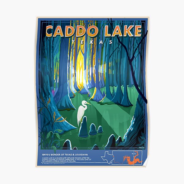 Caddo Lake Texas Travel Poster Poster