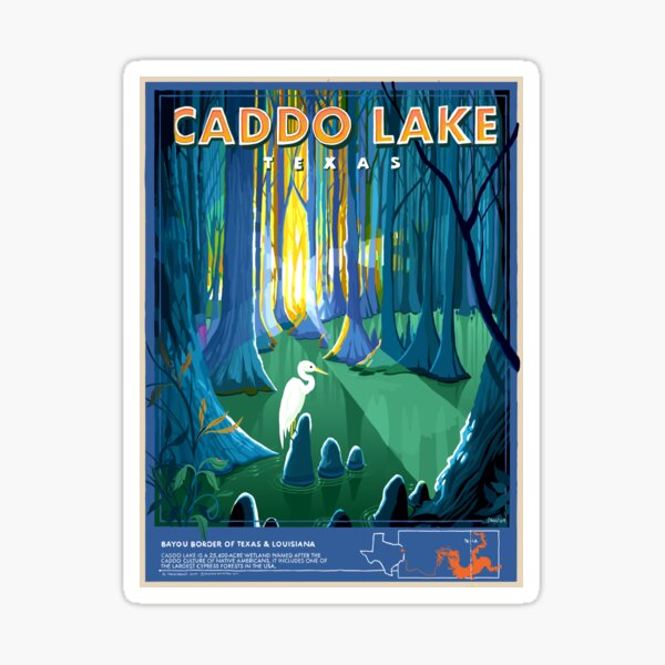 Caddo Lake Texas Travel Poster Sticker