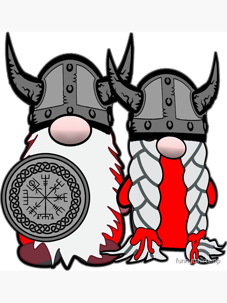 Cute Nordic Gnomes Viking Tomte Couple Scandinavian Nisse" Magnet for by funnytshirtemp |