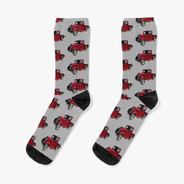 Old Red Truck 1930's Truck Socks | Redbubble