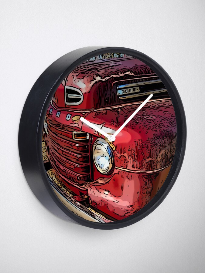 Alternate view of Old Red Truck Clock