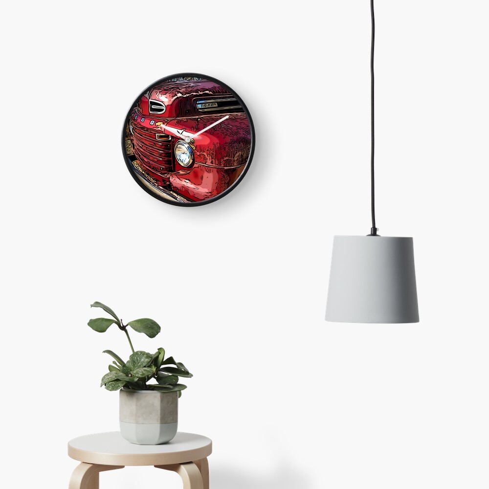 Old Red Truck Clock