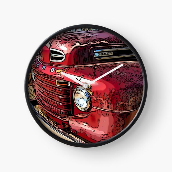 Old Red Truck Clock