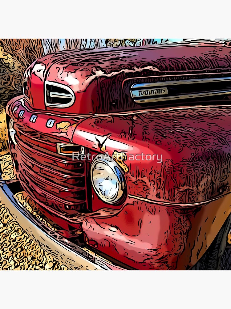 Old Red Truck by RetroArtFactory