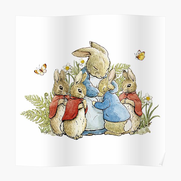 Peter Rabbit With His Family - Beatrix Potter Poster