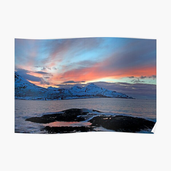 Winter sunset in the arctic Poster