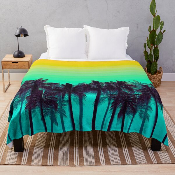 Item preview, BEACH PALMS 1, Colorful Ombre Palm Trees Sunset Yellow Aqua Turquoise By Ebi Emporium designed and sold by EbiEmporium.