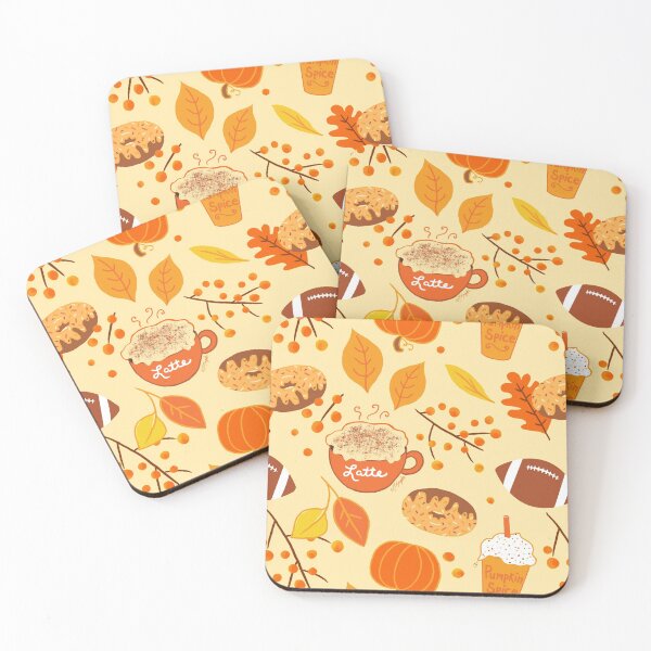 Item preview, Fall Leaves Football and Pumpkin Spice Pattern designed and sold by ArtVixen.