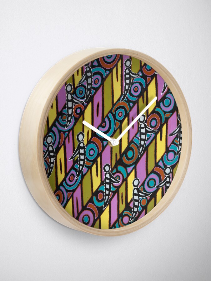 Alternate view of I am (White Cockatoo Dreaming) Clock