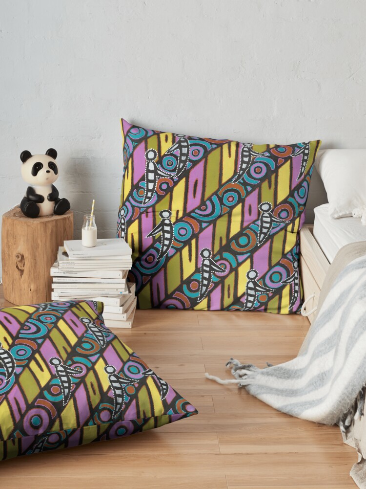 Alternate view of I am (White Cockatoo Dreaming) Floor Pillow
