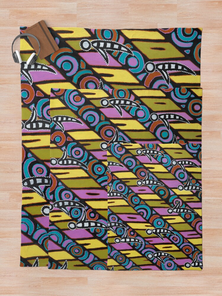 Alternate view of I am (White Cockatoo Dreaming) Throw Blanket