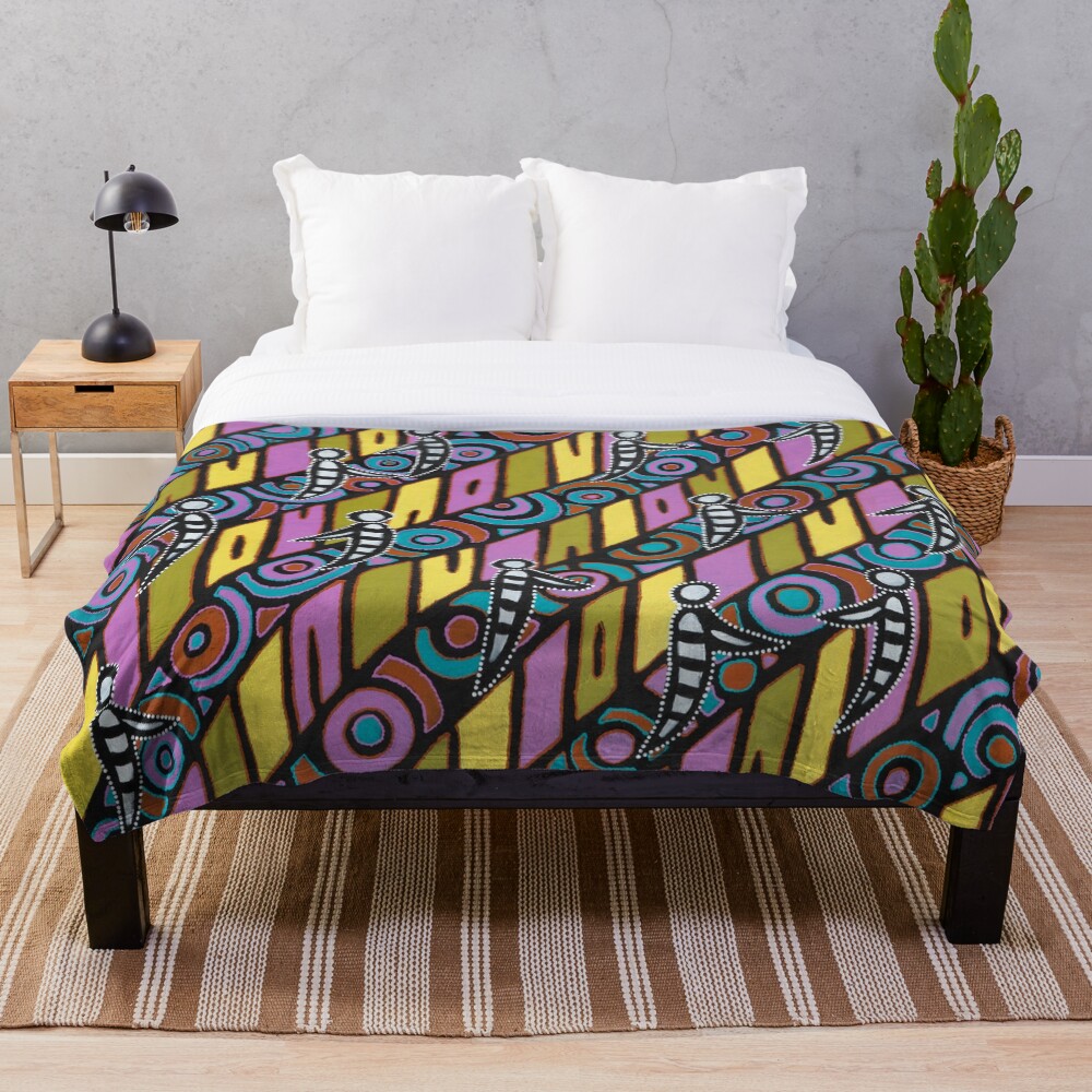 I am (White Cockatoo Dreaming) Throw Blanket