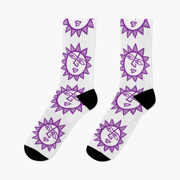 Item preview, Original Happy and Smirky Sun Looking Up Design (purple) designed and sold by wariana.