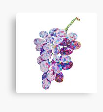 Low Poly Watercolor Grapes Canvas Print