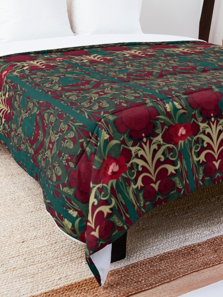 Alternate view of Missus Morris's carnations Comforter