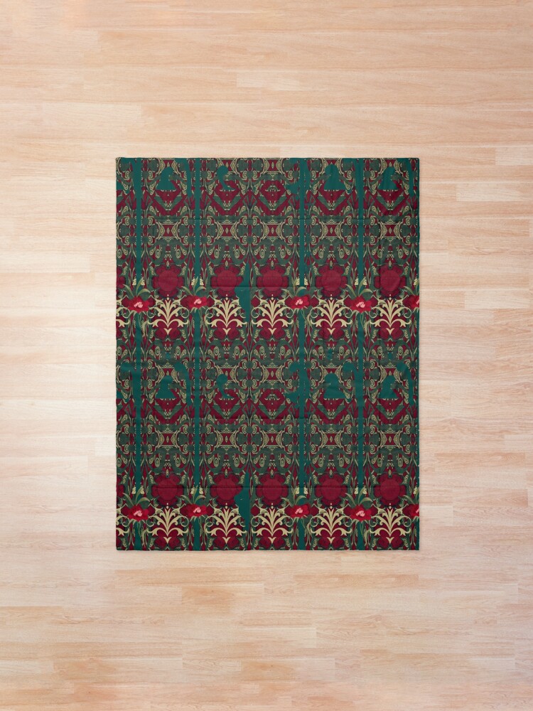 Alternate view of Missus Morris's carnations Comforter