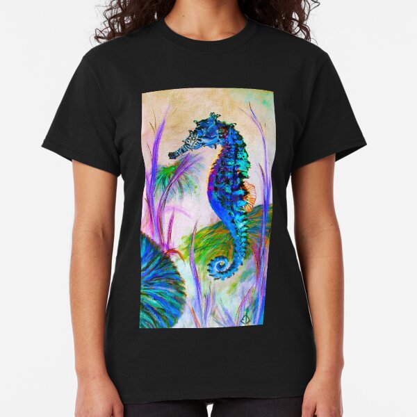 Rainbow Seahorse Inverted - fish - digital (ED01) Classic T-Shirt