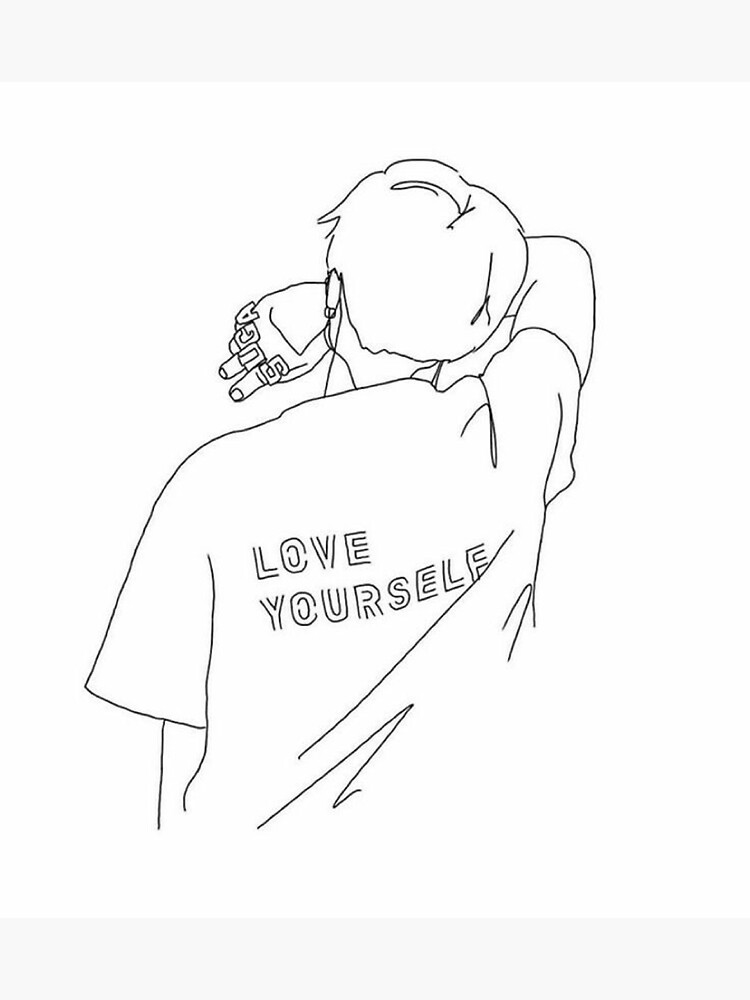 bts ly minimalist outline sticker by kaeleifaith