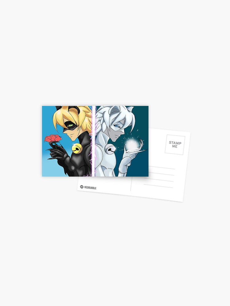 Chat Noir And Chat Blanc Postcard By Solarartdesigns Redbubble