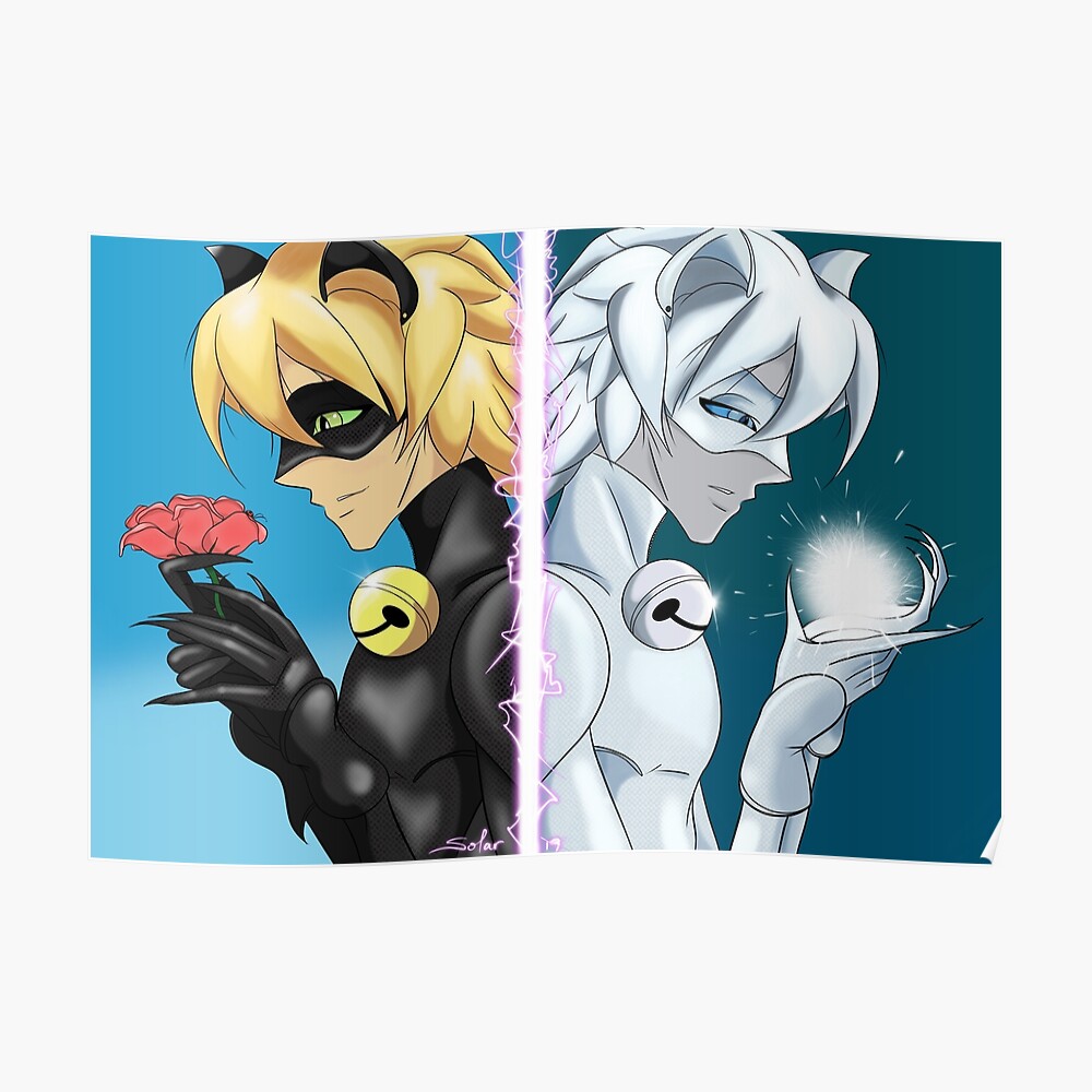 Chat Noir And Chat Blanc Sticker By Solarartdesigns Redbubble